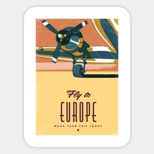 Fly to Europe Sticker